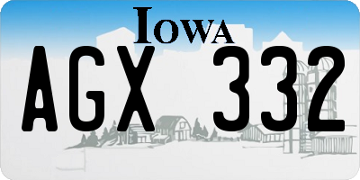 IA license plate AGX332