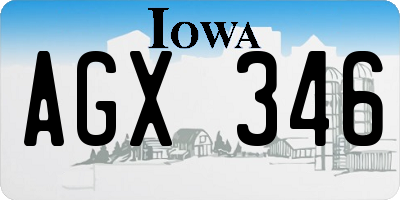 IA license plate AGX346