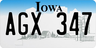 IA license plate AGX347