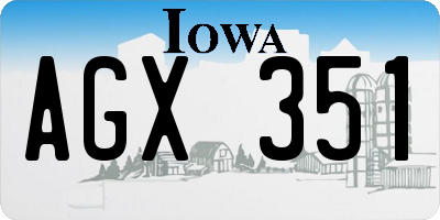 IA license plate AGX351