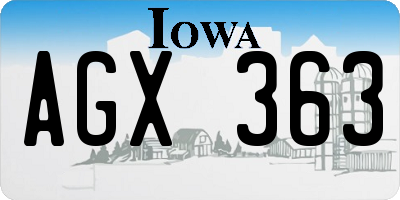 IA license plate AGX363