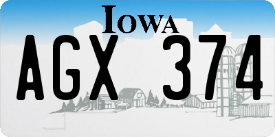 IA license plate AGX374