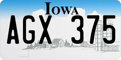 IA license plate AGX375
