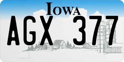 IA license plate AGX377