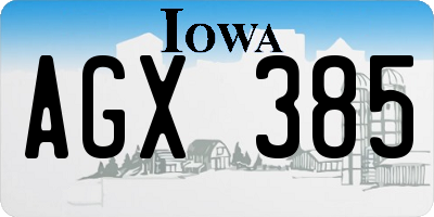 IA license plate AGX385