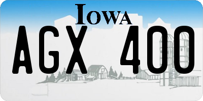 IA license plate AGX400