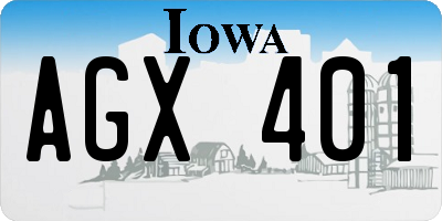IA license plate AGX401