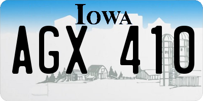 IA license plate AGX410