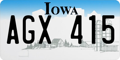 IA license plate AGX415