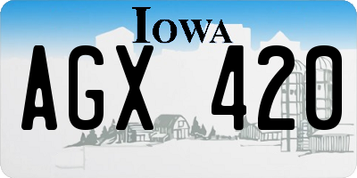 IA license plate AGX420