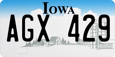 IA license plate AGX429