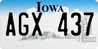 IA license plate AGX437