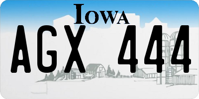 IA license plate AGX444