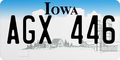IA license plate AGX446
