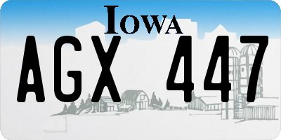 IA license plate AGX447