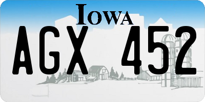 IA license plate AGX452