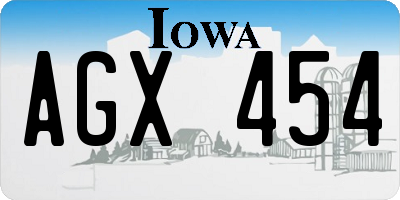IA license plate AGX454