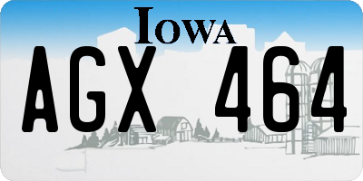 IA license plate AGX464