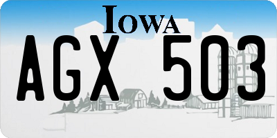 IA license plate AGX503