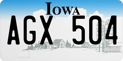 IA license plate AGX504