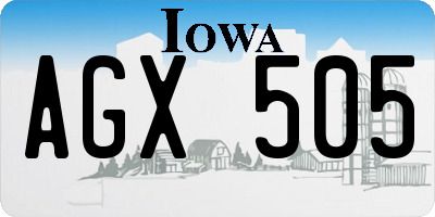 IA license plate AGX505