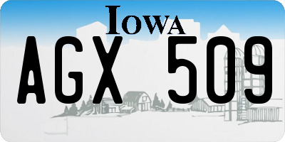 IA license plate AGX509