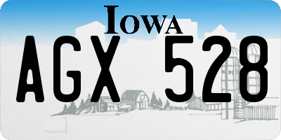 IA license plate AGX528