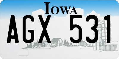 IA license plate AGX531