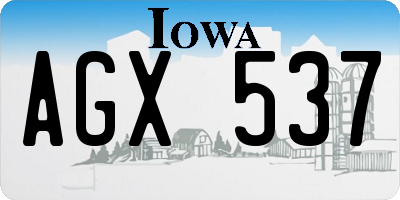 IA license plate AGX537