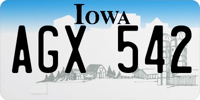 IA license plate AGX542