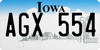 IA license plate AGX554