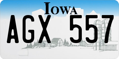 IA license plate AGX557