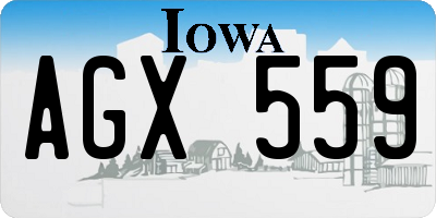 IA license plate AGX559