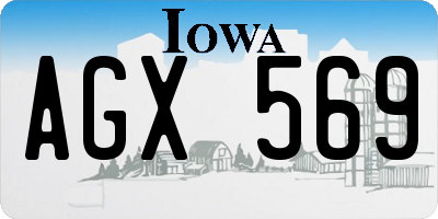 IA license plate AGX569