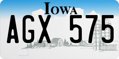 IA license plate AGX575