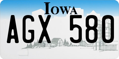 IA license plate AGX580