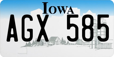 IA license plate AGX585