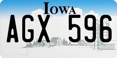 IA license plate AGX596