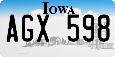 IA license plate AGX598