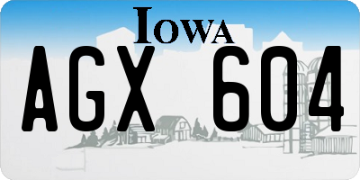 IA license plate AGX604