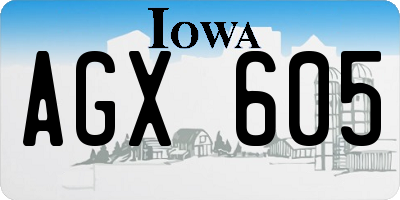 IA license plate AGX605