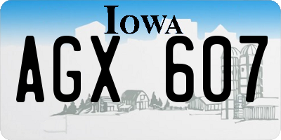 IA license plate AGX607
