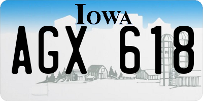 IA license plate AGX618