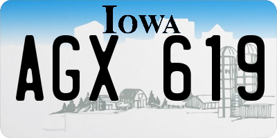 IA license plate AGX619