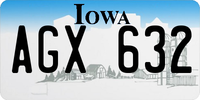 IA license plate AGX632
