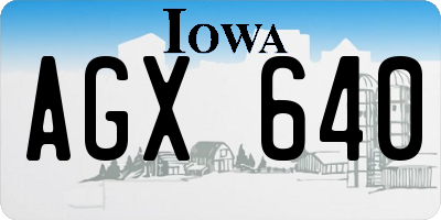 IA license plate AGX640