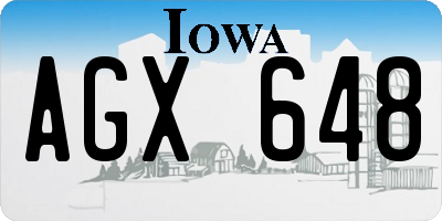 IA license plate AGX648