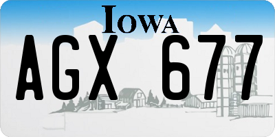IA license plate AGX677