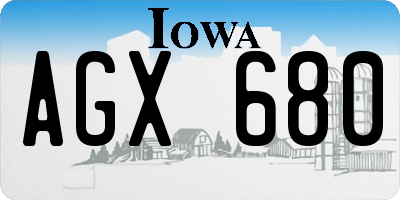 IA license plate AGX680