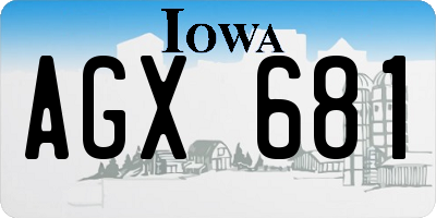 IA license plate AGX681